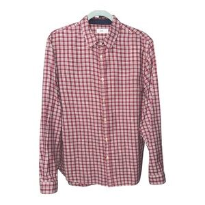 MENS LUXURY BRAND CLOSED Red Checkered Men's Cotton Shirt Size Medium